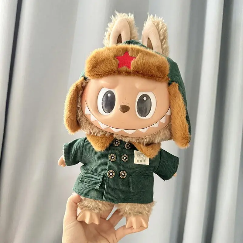 

Compatible with 38cm Labubu MOKOKO Plush Doll, Rabbit Ear Strap Skirt Coat Set, Cute Doll Outfit Accessories
