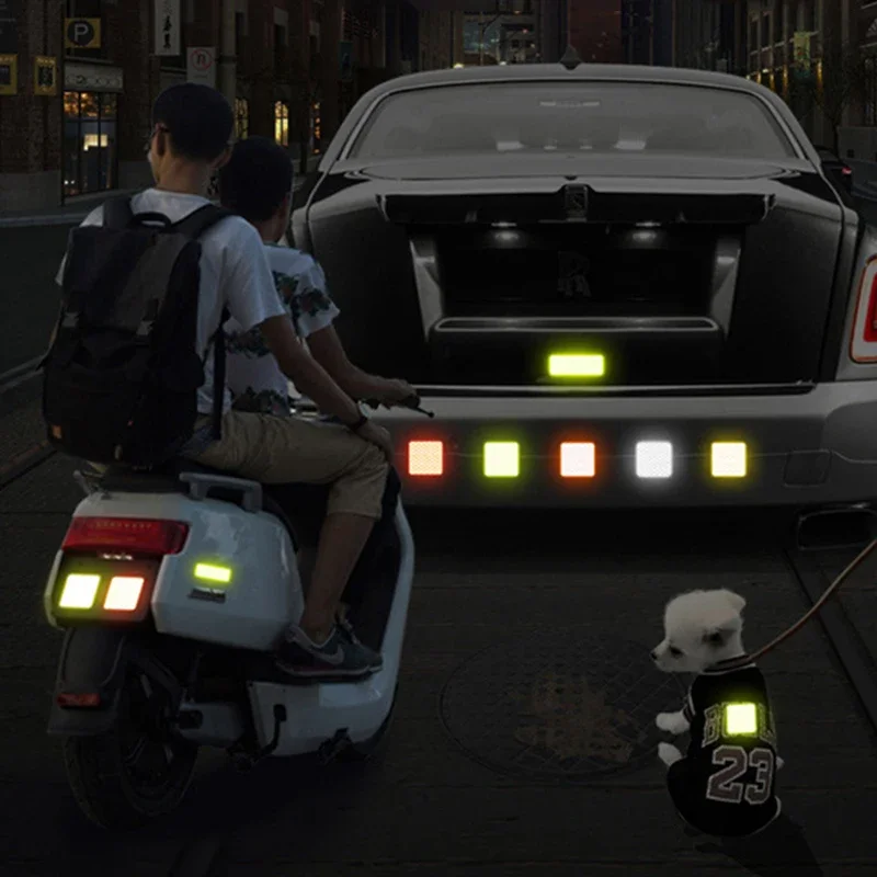 10Pcs Colorful Car Bumper Reflective Stickers Auto Styling Decals Secure Warning Strip Tape New Arrival