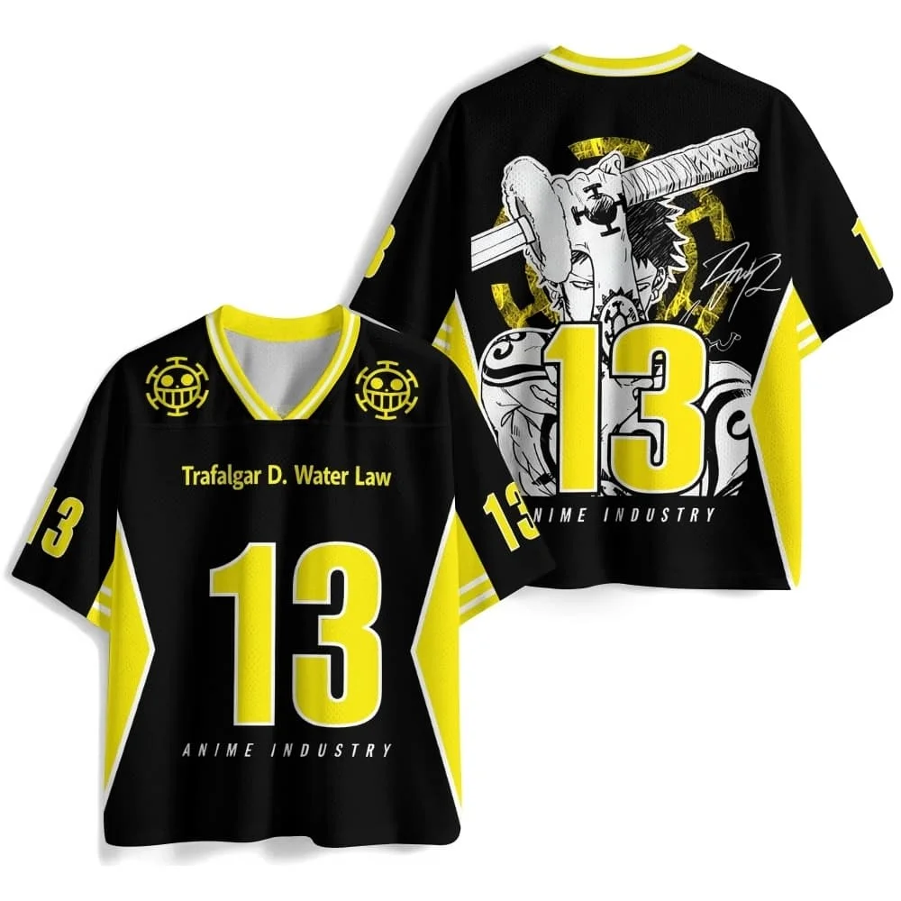 2026 One Piece Tony Chopper Amerikanischer Stil Jersey Mesh Atmungsaktives Unisex-Paar V-Ausschnitt Sport-Kurzarmshirt Familien-Set – Detail 7