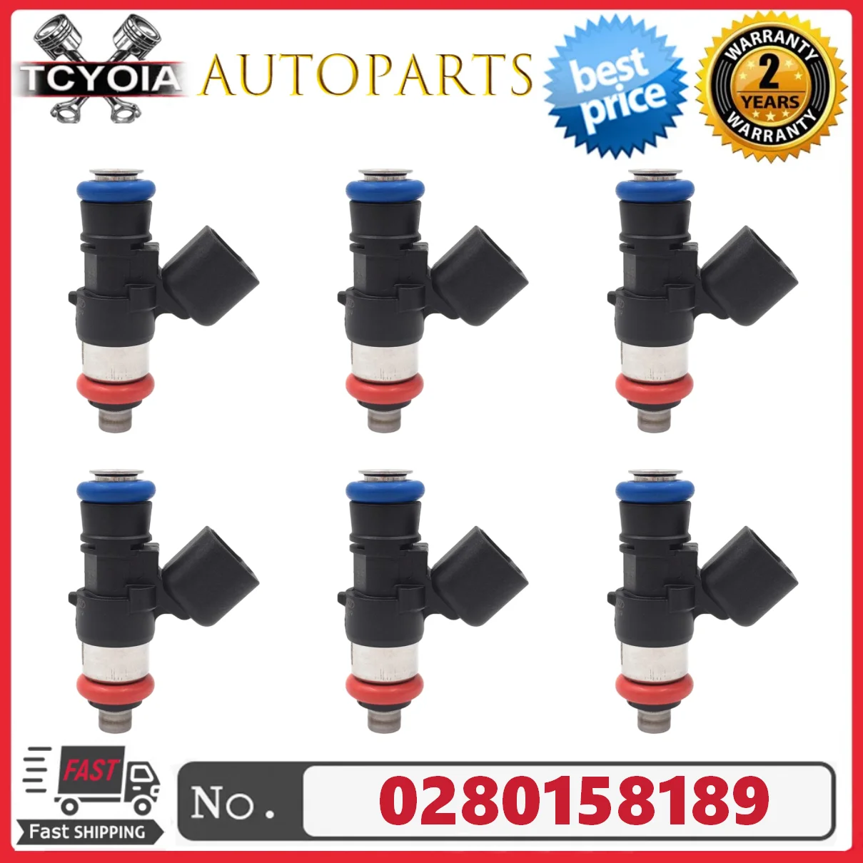 

PEIVSO 6 шт. 0280158189 9L8E-A5A Топливная форсунка для Ford Escape 2009 ~ 2011 Fusion 2010 ~ 2012 3.0L V6