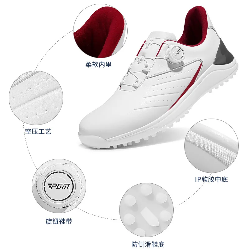 Pgm Golfschoenen Heren Waterdichte Microfiber Sportschoenen Knop Anti Slip Golfschoenen Heren Casual Schoenen Xz308