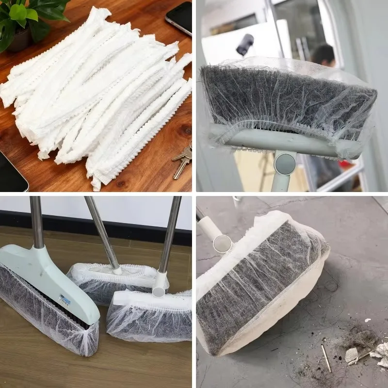 10-100pcs Disposable Dust Broom Cover Ground Hair Cleaning Cover Crevice Dust Adsorption Cleaning Tool Floor Hair Catcher Net