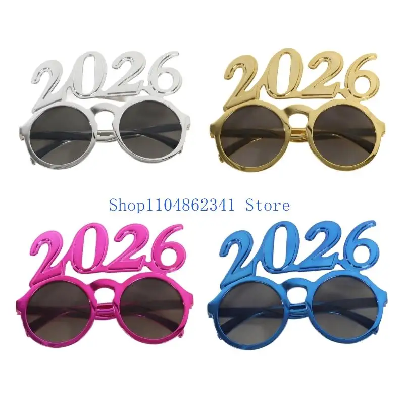 5asd 2026 New Year Glasses Trendy Round Frame Lightweight For Festive Occasion