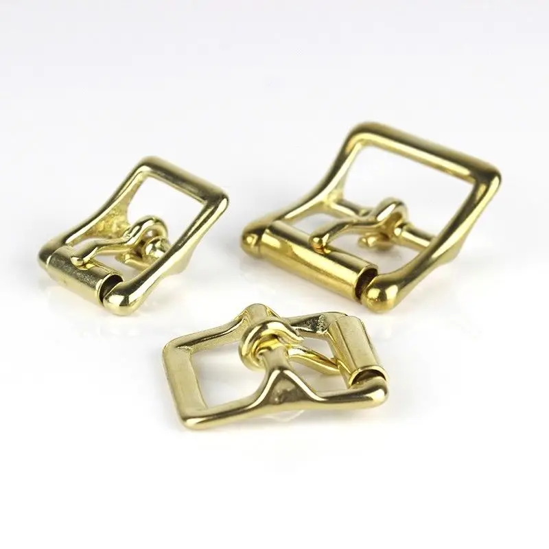 1pcs Solid Brass Roller Buckle Single Pin Middle Center Bar Buckle For Leather Craft Bag Belt Strap Halter Harness