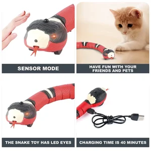 Teaser Cat Snake Electronic, cảm giác thông minh, đồ chơi tương tác, chơi trong nhà, đồ chơi mèo con, mèo có thể sạc lại và mèo con 8 Rắn bán hàng chính cho mèo - №6