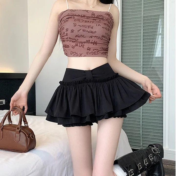 Ballet Academy Style Fluffy  Skirt Anti-Light Super Short A-Line Skirt Prevent Exposure Half-length Skirts for Women