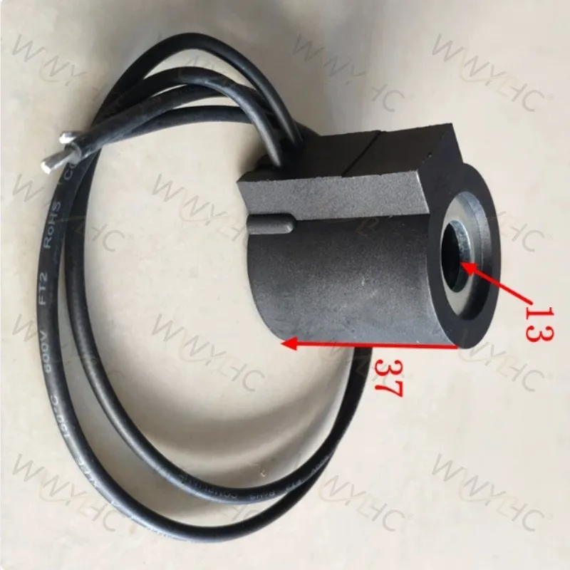 Suitable for 1 Hydraulic Solenoid Valve Plug-in Coil with Inner Hole 13mm High 37mm Wired Waterproof Coil DC 24V DC 12VAC 220V