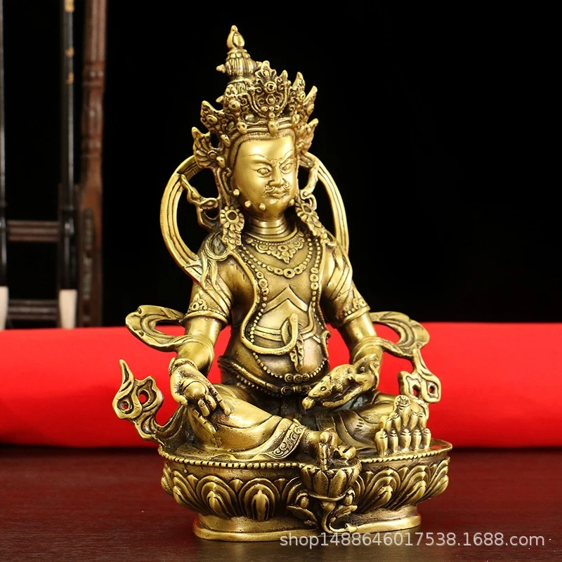 DSA pure copper yellow God of Wealth ornament Tibetan Tantra Buddha statue protector Zangbala living room desktop offering