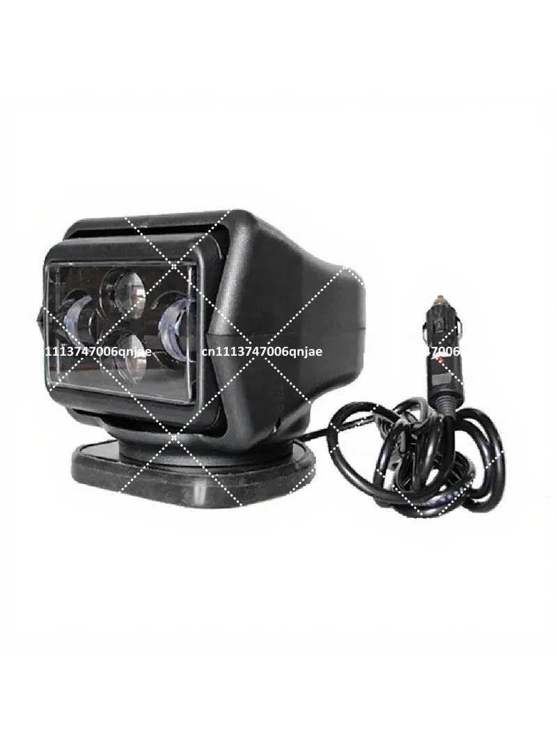 60W LED Search Light with Remote Control, Marine Spotlight for Boats, Off-Road Vehicle Roof Lighting, 360° Rotating