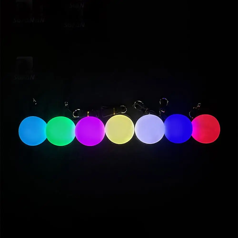 Colorful LED POI Ball Waterproof Creativity Luminous Belly Dance Throwing Ball Portable Stretchable Spinning Balls Xmas