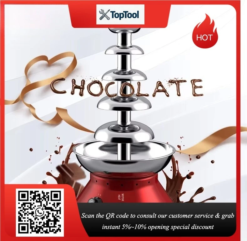 Stainless Steel 220V 5-Layer Chocolate Fountain Machine Electric Waterfall Chocolate Melting Machine with 1 Year Warranty