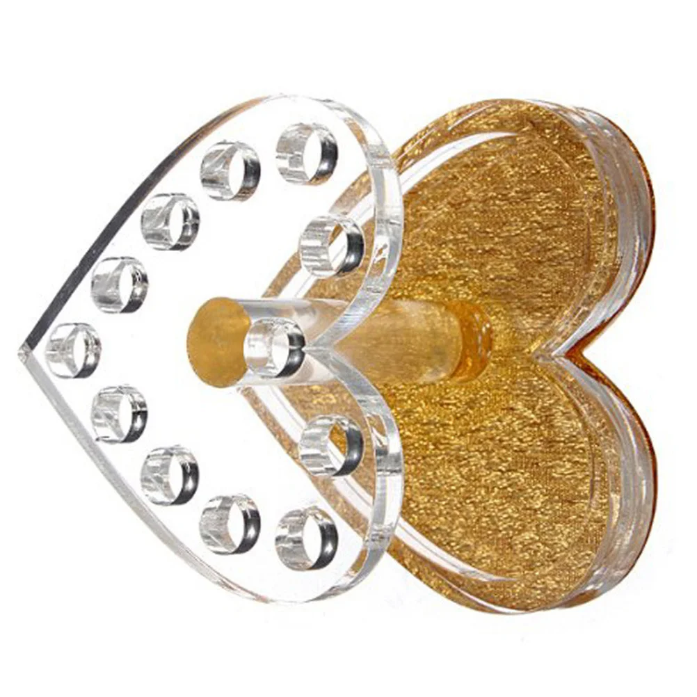 حامل أدوات تزيين الأظافر على شكل قلب، ذهبي شفاف، متين، محمول، سهل الاستخدام يمنع الفوضى، فرش غير منظمة #4