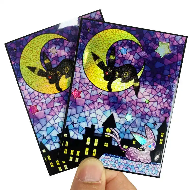 PTCG OPCG WS 66x91 مللي متر نافذة ملونة Eevee بطاقة الألعاب واقية كم أنيمي المدرب نيسا أيونو Lillie سينثيا بطاقة كم لعبة هدية