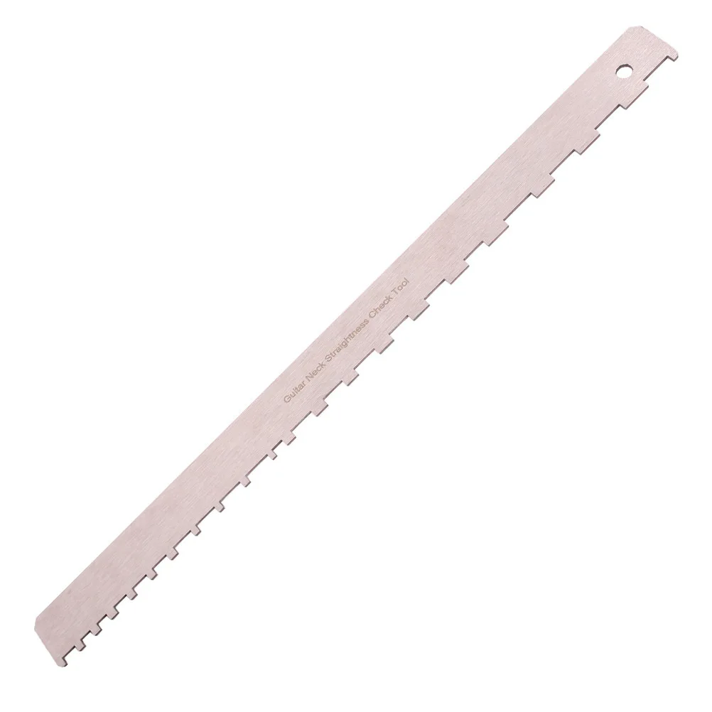 Stainless Steel Notched Straight Edge Ruler for Fretboard Precision Measurement Luthier Tool for Guitar Neck Setup and Bass