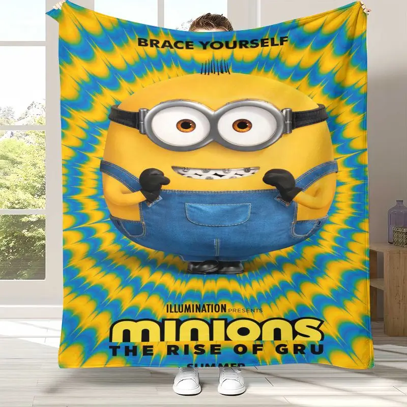 Funny Cute M-Minions Cartoon Soft Flannel Throw Blanket,Cozy Warm Blanket for Bed,Sofa,Living Room,Picnic,Home Decor,Gift