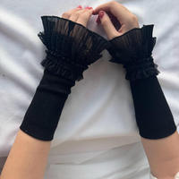 Women Long Elastic Arm Lace Sleeve Cover Knitting Wrist Cuffs Winter Warm Comfort Soft Mittens Girls Lolita False Cuffs Decor