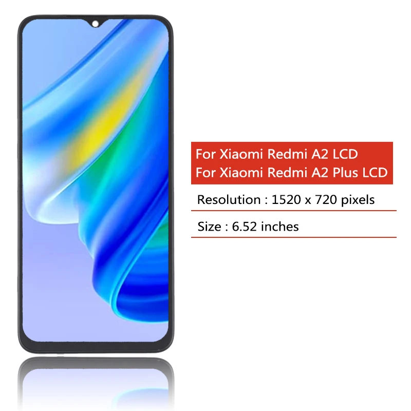 شاشة عرض A2 PLus لهاتف Xiaomi Redmi A2 23028RN4DG شاشة LCD تعمل باللمس محول الأرقام لشاشة Redmi A2 + 23028RNCAG