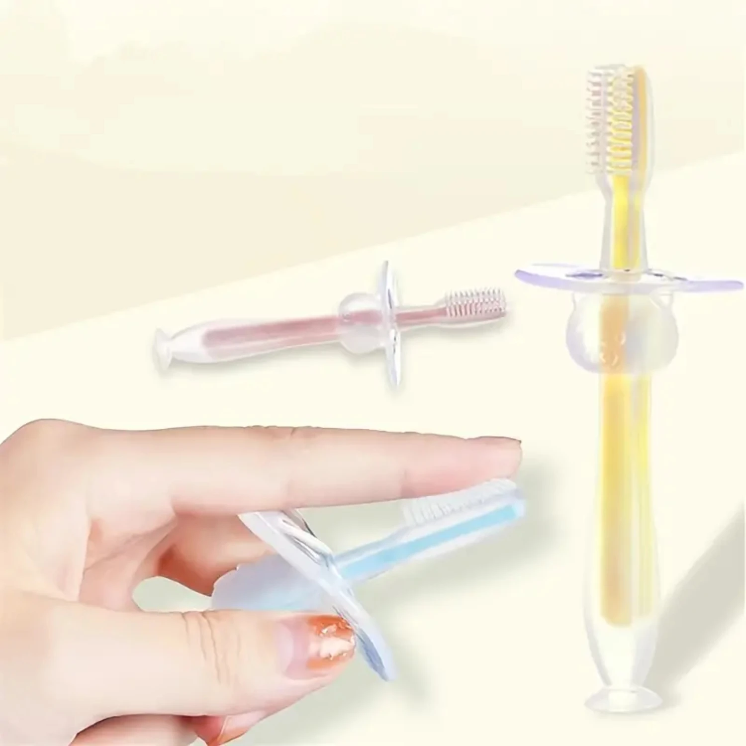 Baby Silicone Toothbrush Suction Plate Brush Non-interference Baby Toothbrush For Baby And Child