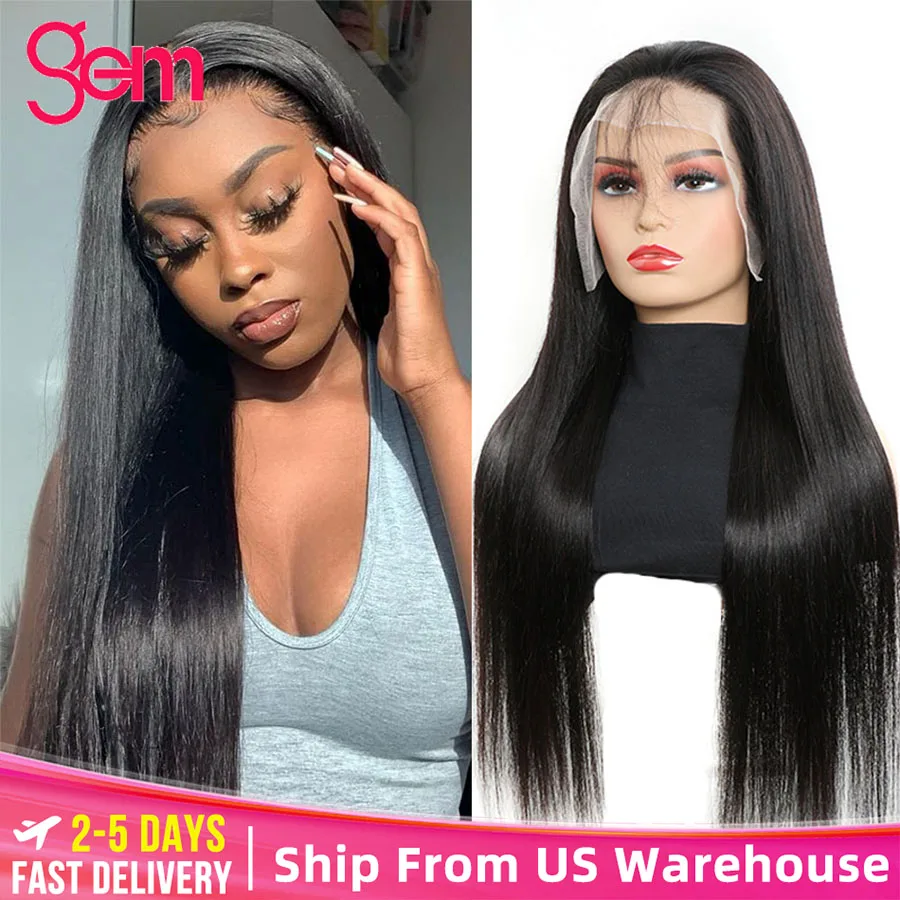 Straight Human Hair Lace Front Wigs 32 Inch 13x4 HD Transparent Lace Frontal Wigs For Women Brazilian Human Hair Wig