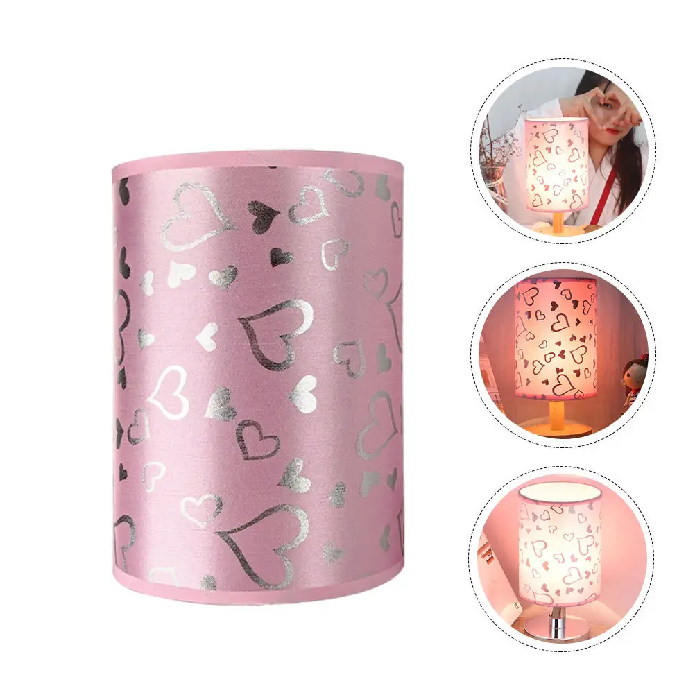 

Straight Cylinder Lampshade For Table Floor Ceiling Light Fabric Iron Material Easy Install Fresh Style Household Lamp