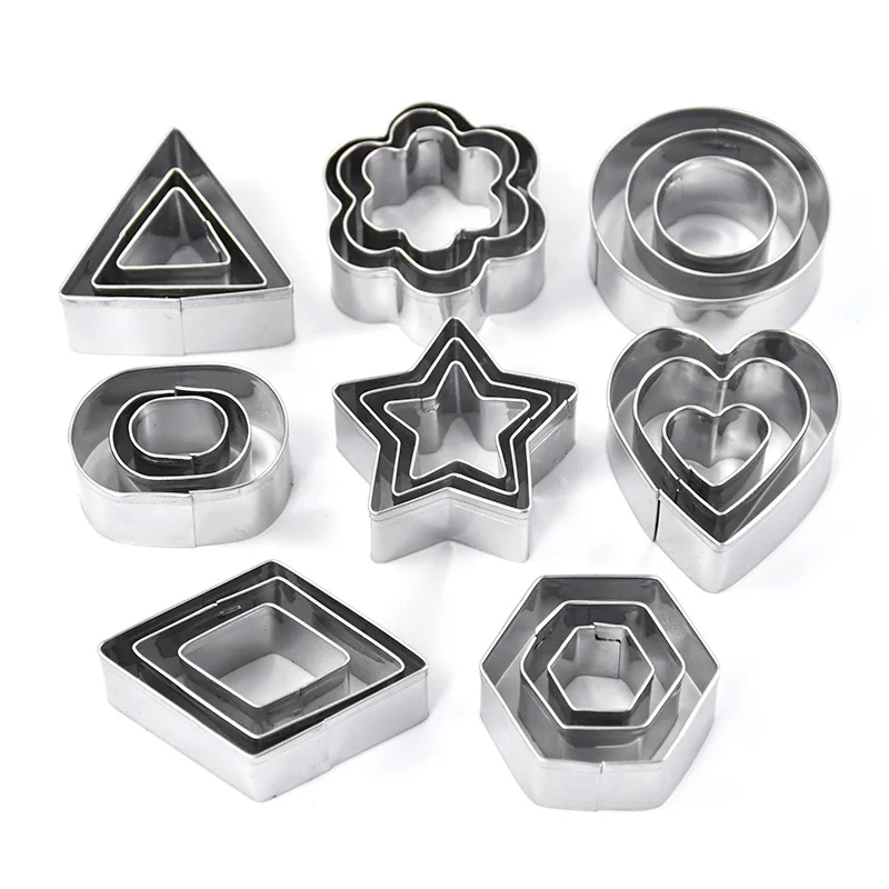 

30pcs DIY Mold Star Heart Round Flower Stainless Steel Biscuit Mold Cutter Baking Mould Kitchen Baking Accessories Pastry Decor