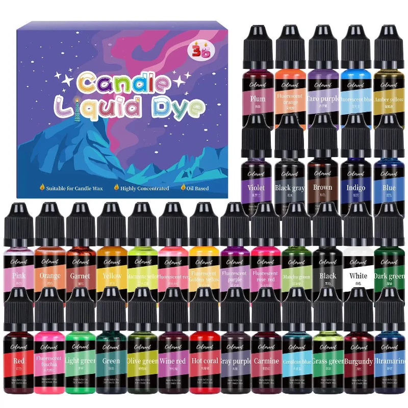 36 Colors Candle Dyes Pigment Aromatherapy Liquid Colorant Pigment DIY Candle Mold Soap Coloring Handmade Crafts Resin Pigment
