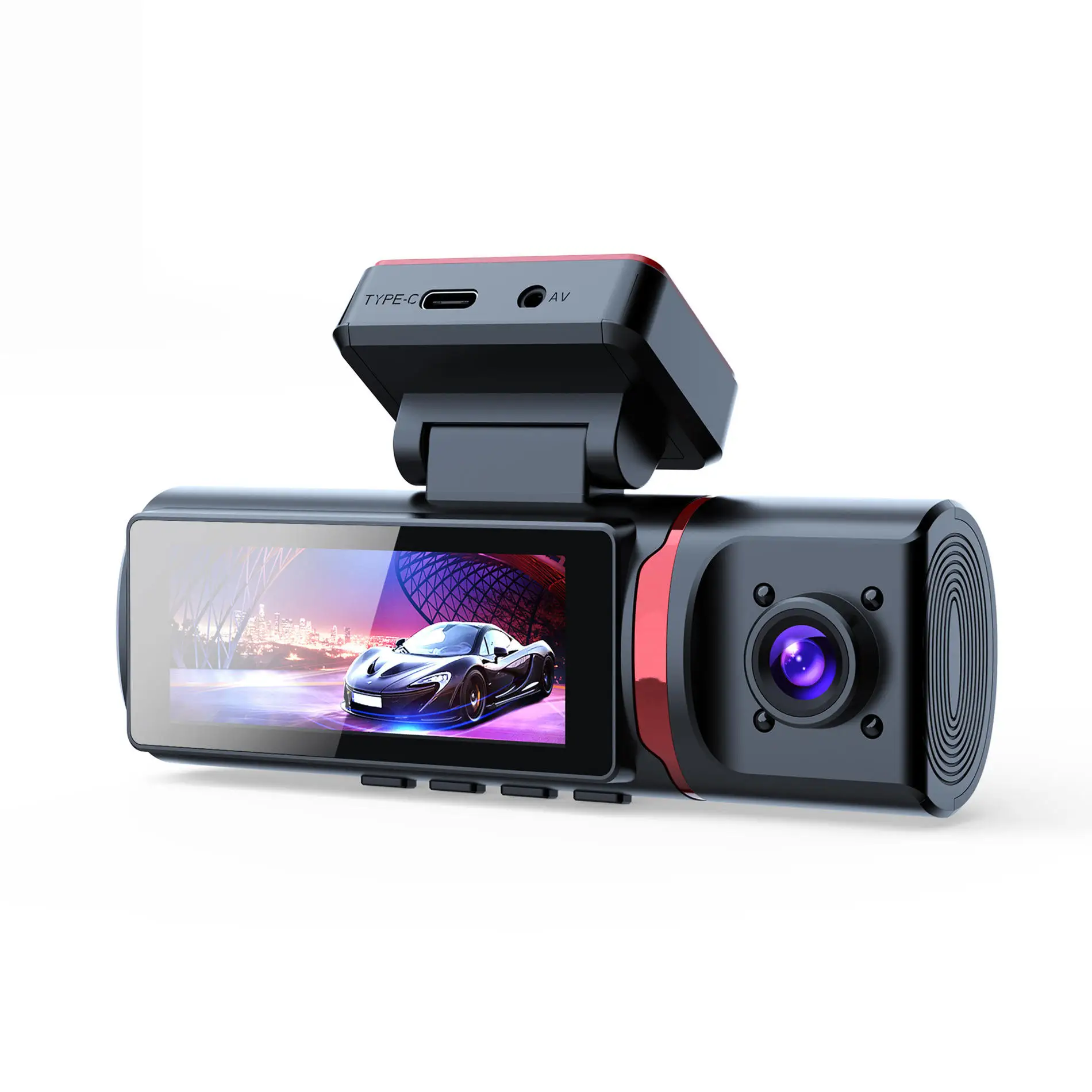 3-Channel 4K Dashcam With Built-in WiFi G-Sensor Night Vision 160-170 Wide Angle For Front/Rear Car Recording