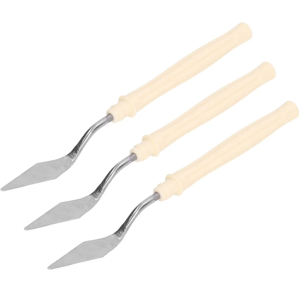 6pcs Metal Blade Palette palette tool Set Plastic Handle Pointed Head Painting Spatula Color Mixing palette tool
