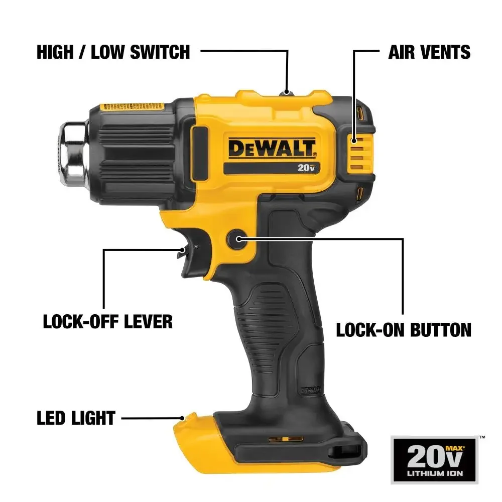 DEWALT DCE530 Cordless Heat Gun 20V Lithium Power Tools Auto Film Hot Melt Bare Tool