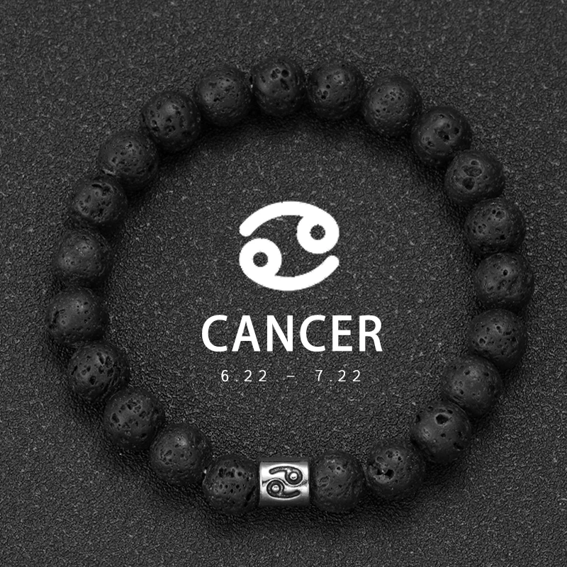 Natuursteen Lava Armbanden Ram Maagd Vissen Armbanden Dames Heren Koppels Vriendschap Sieraden 12 Sterrenbeelden Armbanden