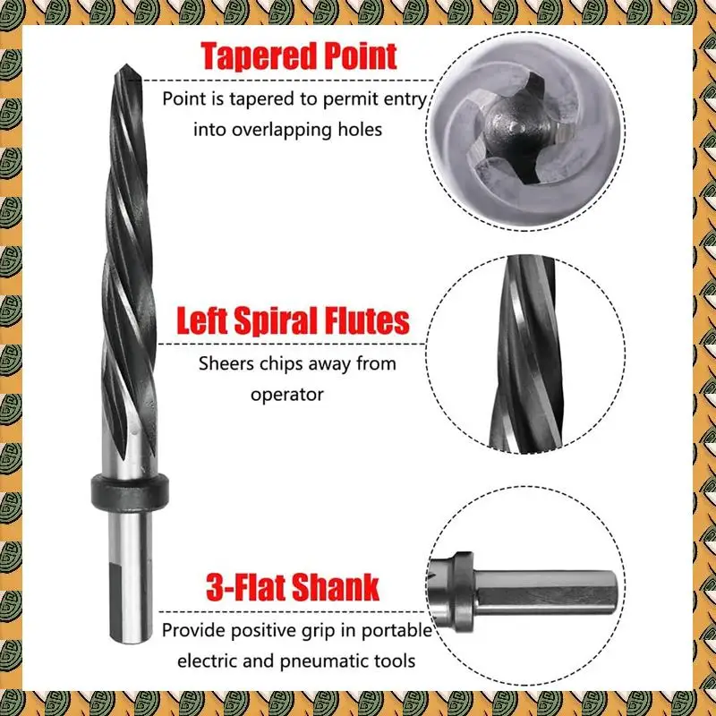 

A77I 5/8Inch Spiral Flute Reamer With 1/2 Inch Shank, M2 HSS Bridge/Construction Reamer Taper Chucking Reamer Drill Bit