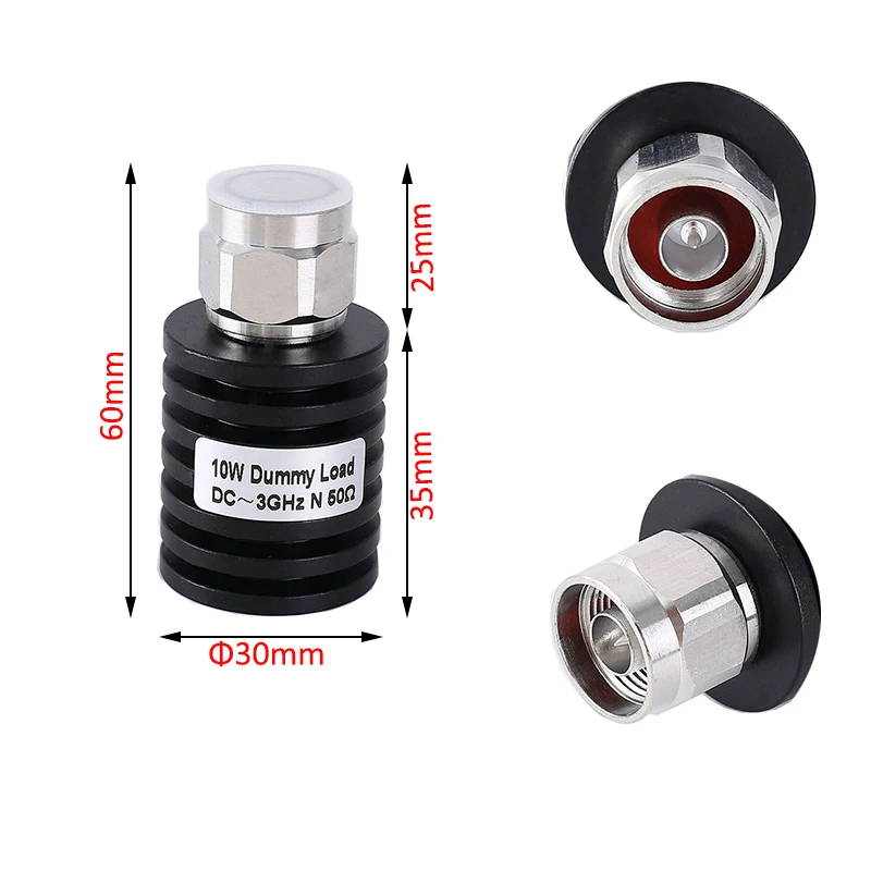 DC-3GHz/6GHz RF 10W Dummy Load N Male 50Ohm Coaxial Terminal N Connector