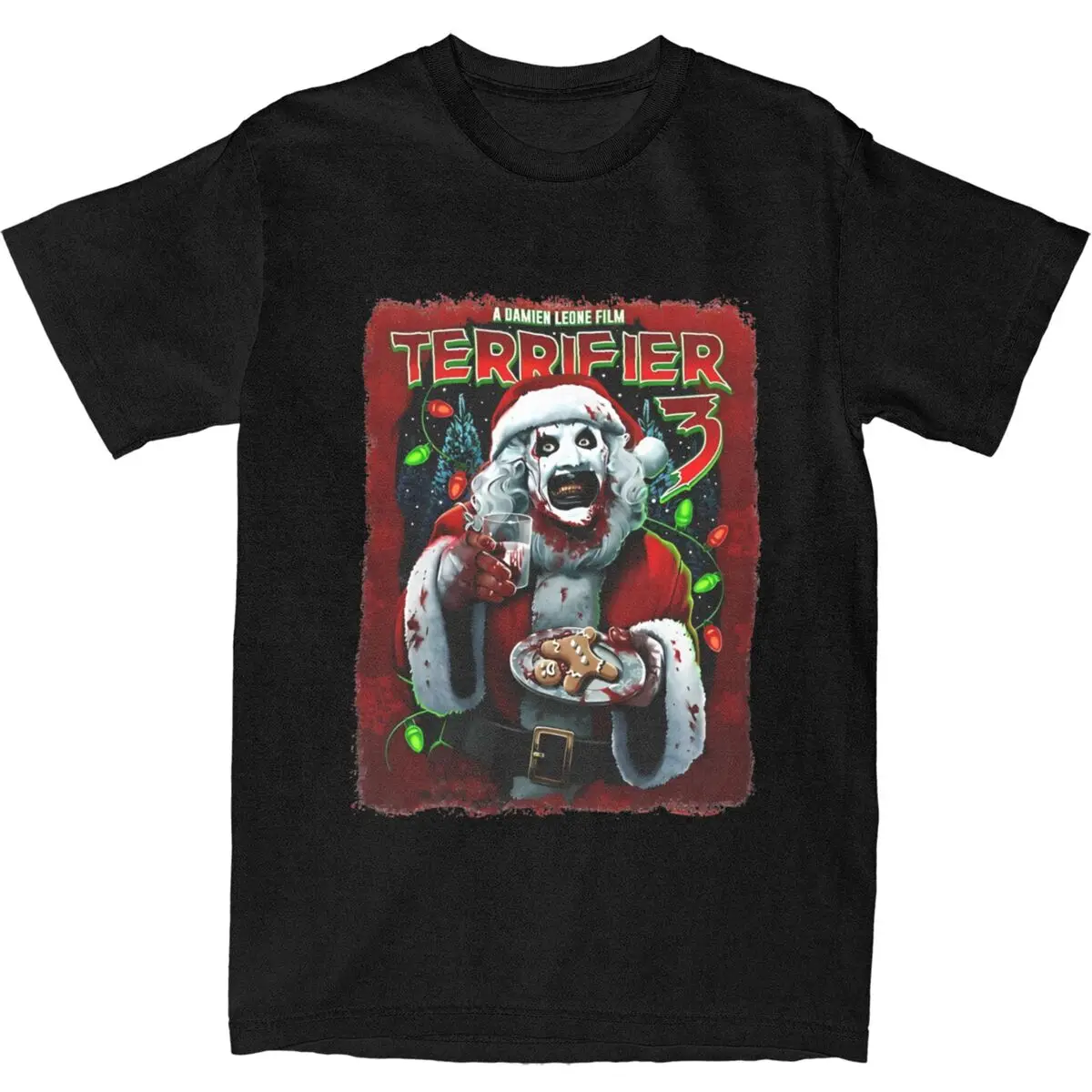 

Винтажная футболка с плакатом Terrifier 3, рождественские хлопковые футболки в стиле хип-хоп для мужчин, повседневные свободные футболки с короткими рукавами