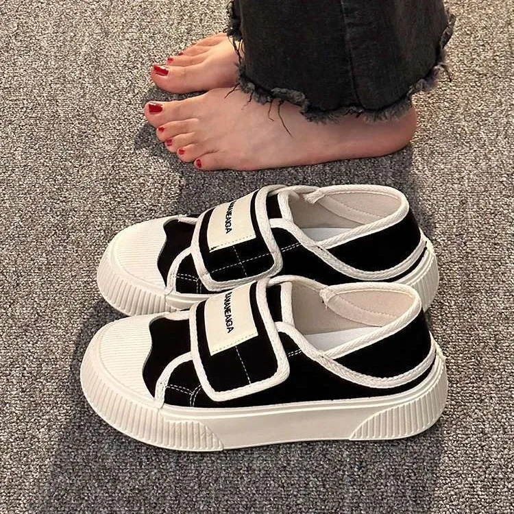 

Personalized and Comfortable Women's Shoes Spring New Wear Loose Non-slip Soft Sole Versatile Fashion Little White Canvas Shoes