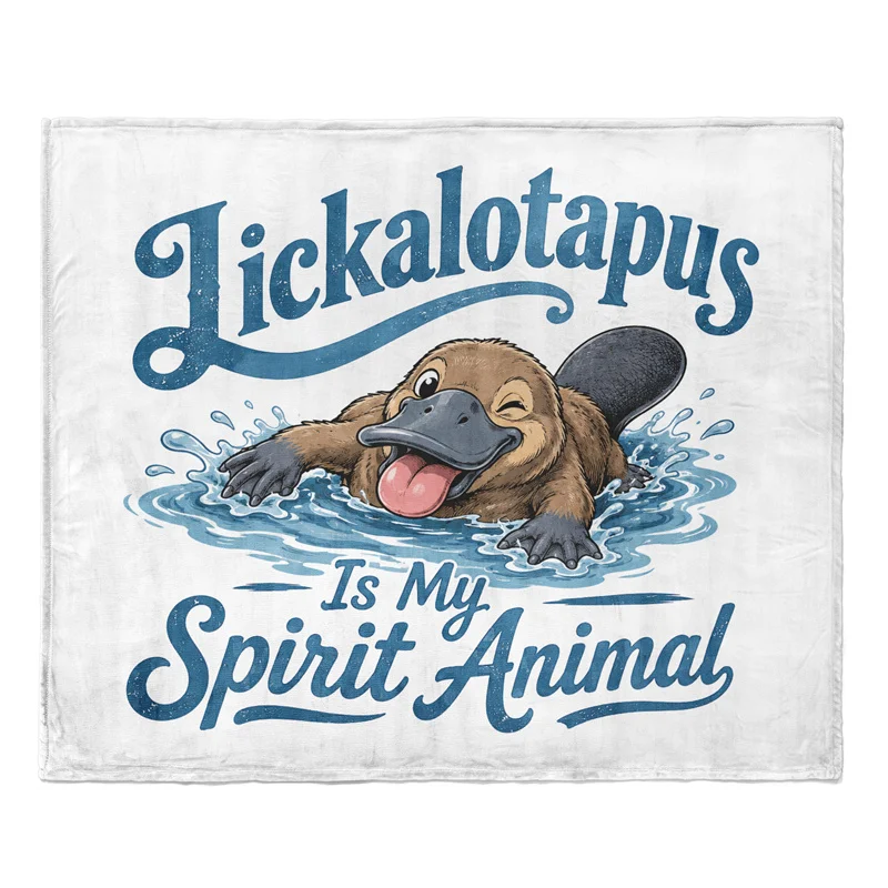 Aertemisi Lickalotapus is My Spirit Animal Throw Blanket Sarcastic Animal Meme Dirty Joke Soft Fleece Blanket for Couch Bedroom