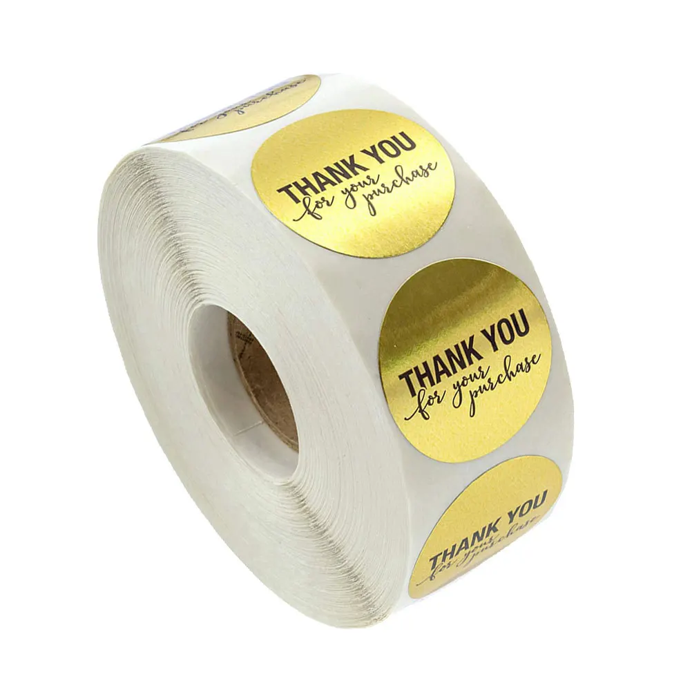 Thank You Sticker Circle Self-Adhesive DIY Wrapping Labels Candy Biscuit Gift Packing Stickers for Stationery