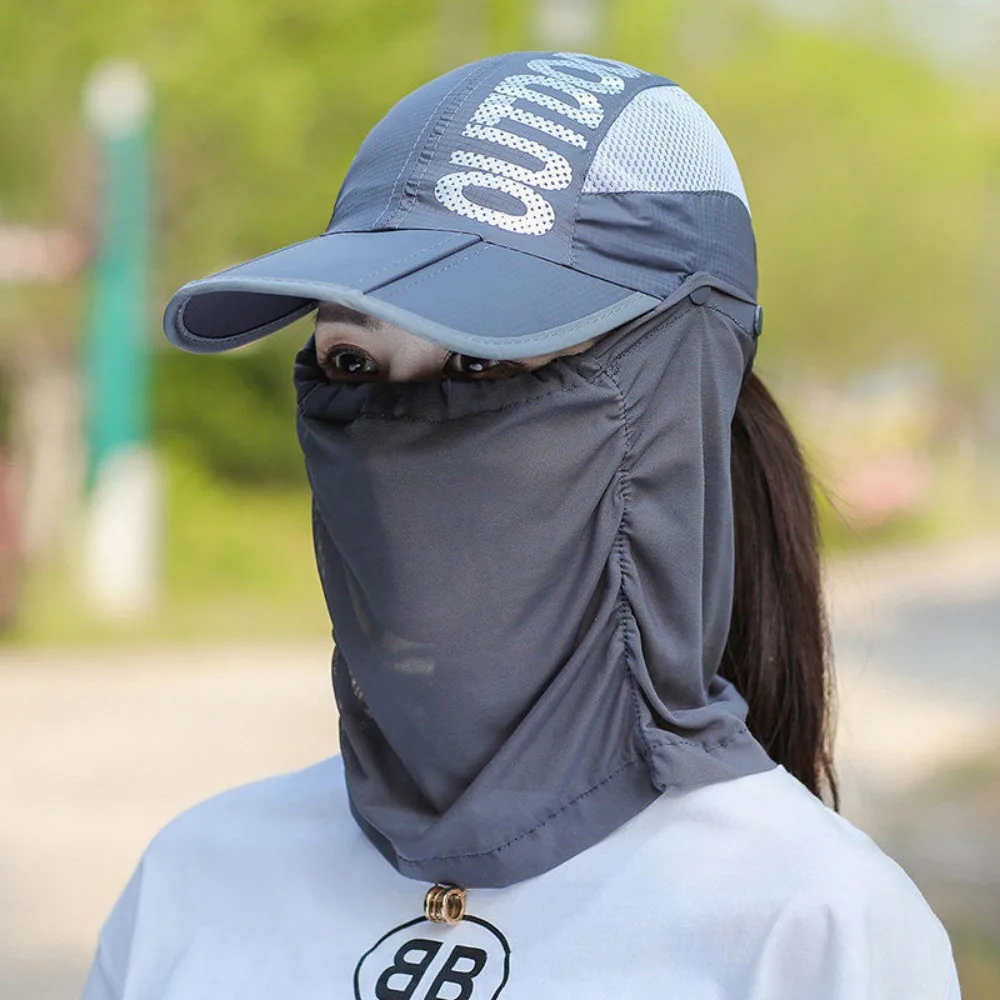 

Cooling Quick-dry Hat Sun Protection Hat Neck Cover Ice Silk Wide Brim Baseball Cap Shield Fishing Hat Face Cover Cap Outdoor
