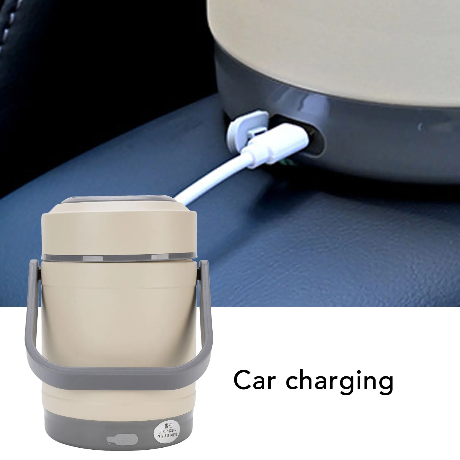 Small Electric Lunch Box 1.6L with IPX5 Waterproofing Feature Stainless Steel Lining Multifunctional Portable Food Warmer