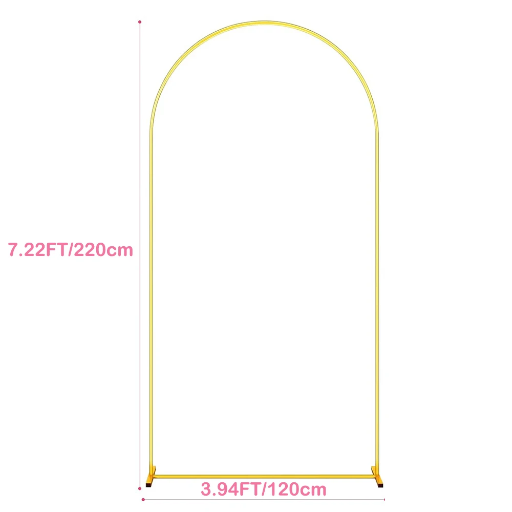 Metalen Gouden Bruiloft Boog Stand 1PCS 3.9FT 5.9FT 7.2FT Bruiloft Boog Frame Achtergrond Ceremonie Verjaardagsfeestje Baby Douche Decoraties