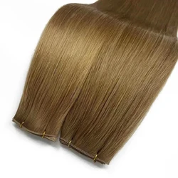 Genius Weft Straight Brazilian 100% Natural Human Hair Bundles Double Drawn Invisible Hair Extensions For Women Hair Weaves