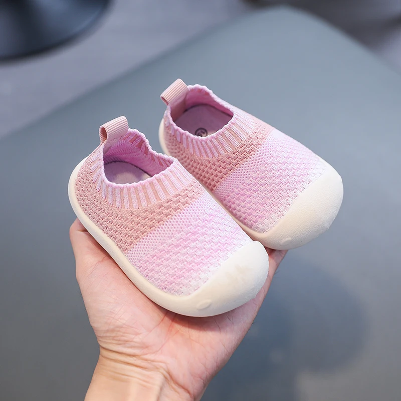 Spring Summer Unisex Toddler Slip-on Shoes Baby Girls Boys Casual Mesh Sneaker Soft Bottom Anti-slip Baby 0-3T First Walker