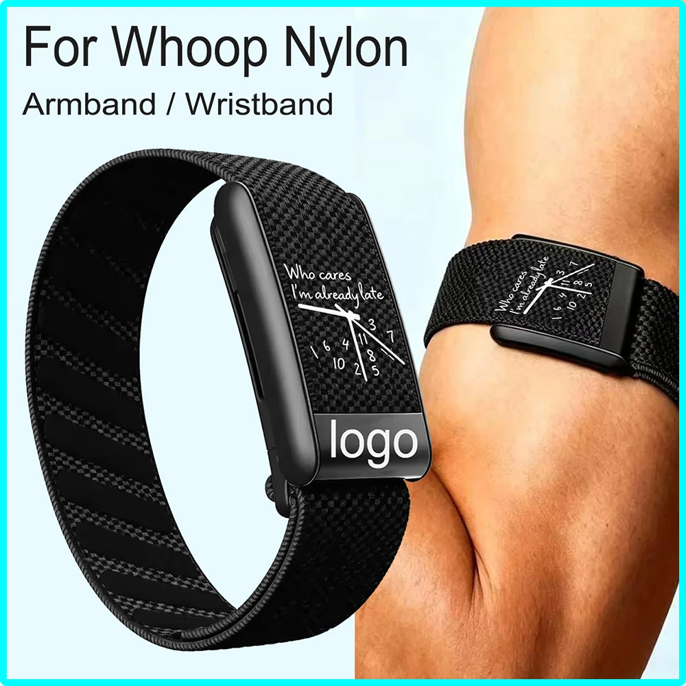 Premium Clock Pattern Nylon Bicep/Wrist Strap For Whoop 5.0/MG Smart Band Adjustable Fitness Tracker Replacement Armband