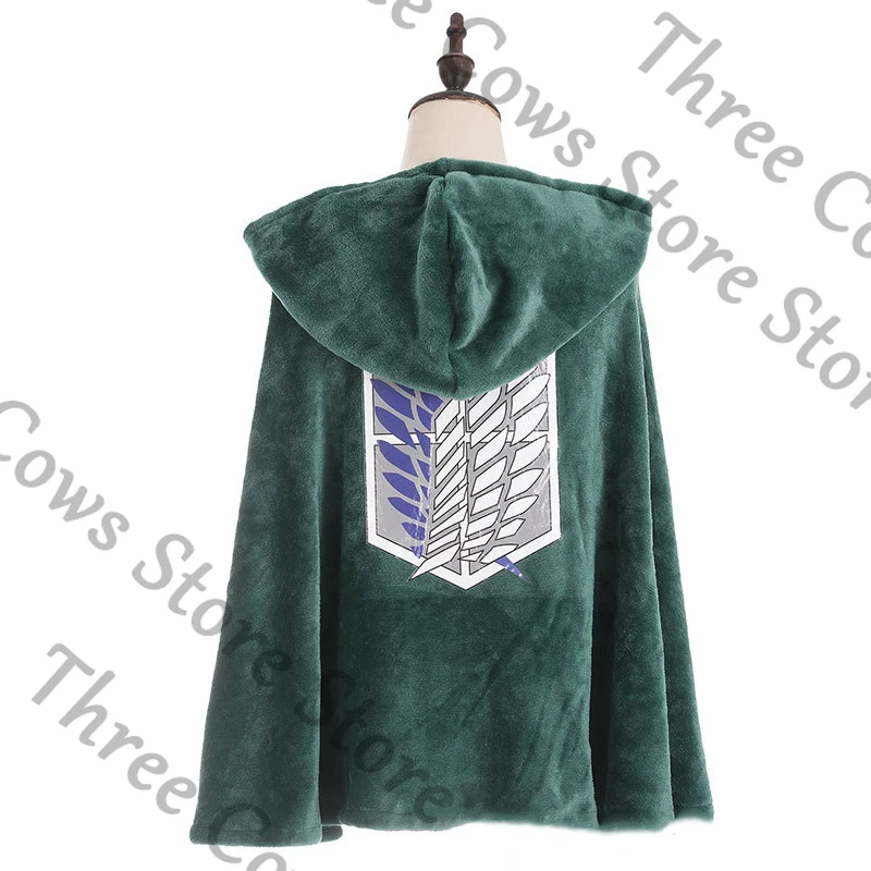 

Anime Shingeki No Kyojin Attack on Titan Levi Cosplay Cartoon Flannel Survey Corps Ornament Nap Blanket Cloak Cape Mascot Gift