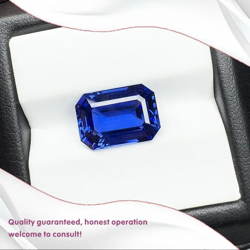 

J-высочайшее качество, выращенный в лаборатории сапфир, изумрудная огранка, королевский синий, 10x14 мм, 9,5 карата, VVS1, драгоценный камень для изготовления ювелирных изделий своими руками с сертификатом AGL