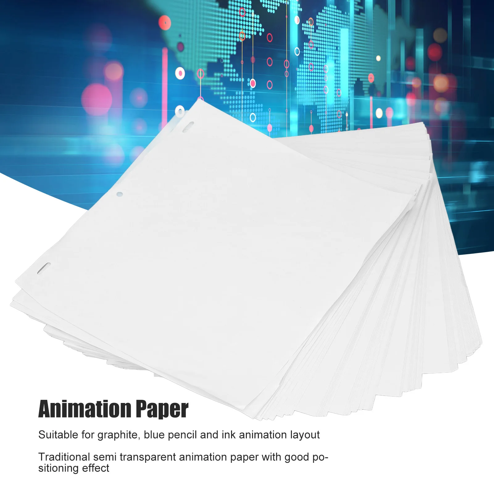 200 Sheets Animation Paper Translucent Punched Good Toughness Animation Supplies for Drawing Tracing Translucent Animation Paper
