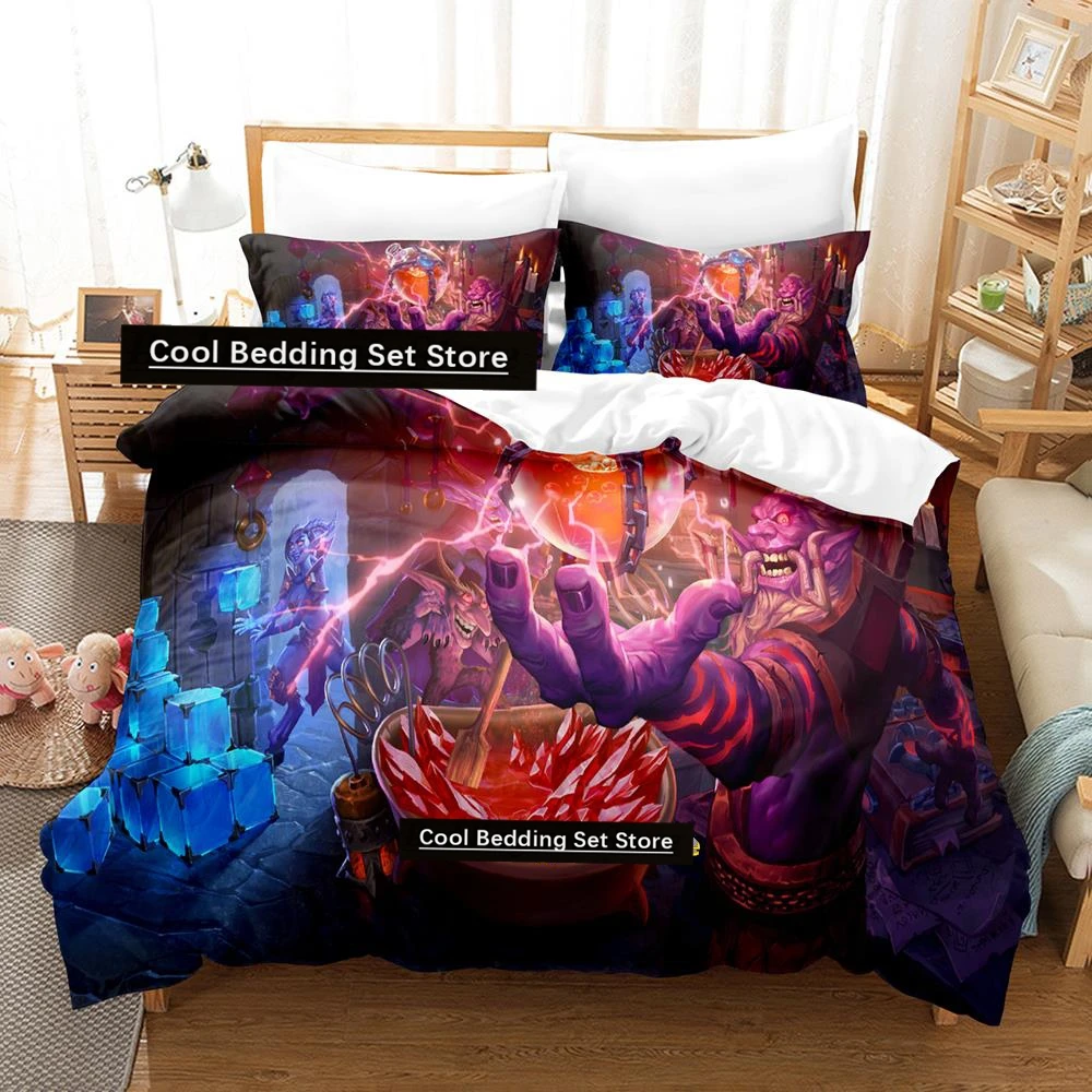 

2023 Game Hearthstone Heroes of Warcraft Bedding Set Cartoon Anime three-piece set Teenager Bedroom Duvetcover Sets