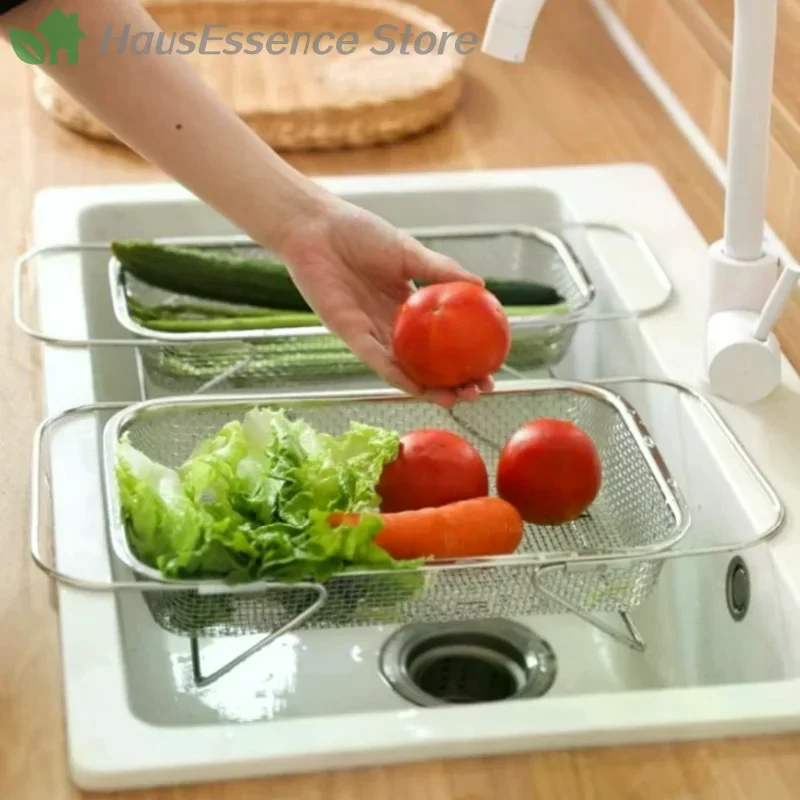 ※Stainless Steel Kitchen Sink, Telescopic Sink, Draining Rack, Multi-functional Tableware And Chopsticks Draining Rack