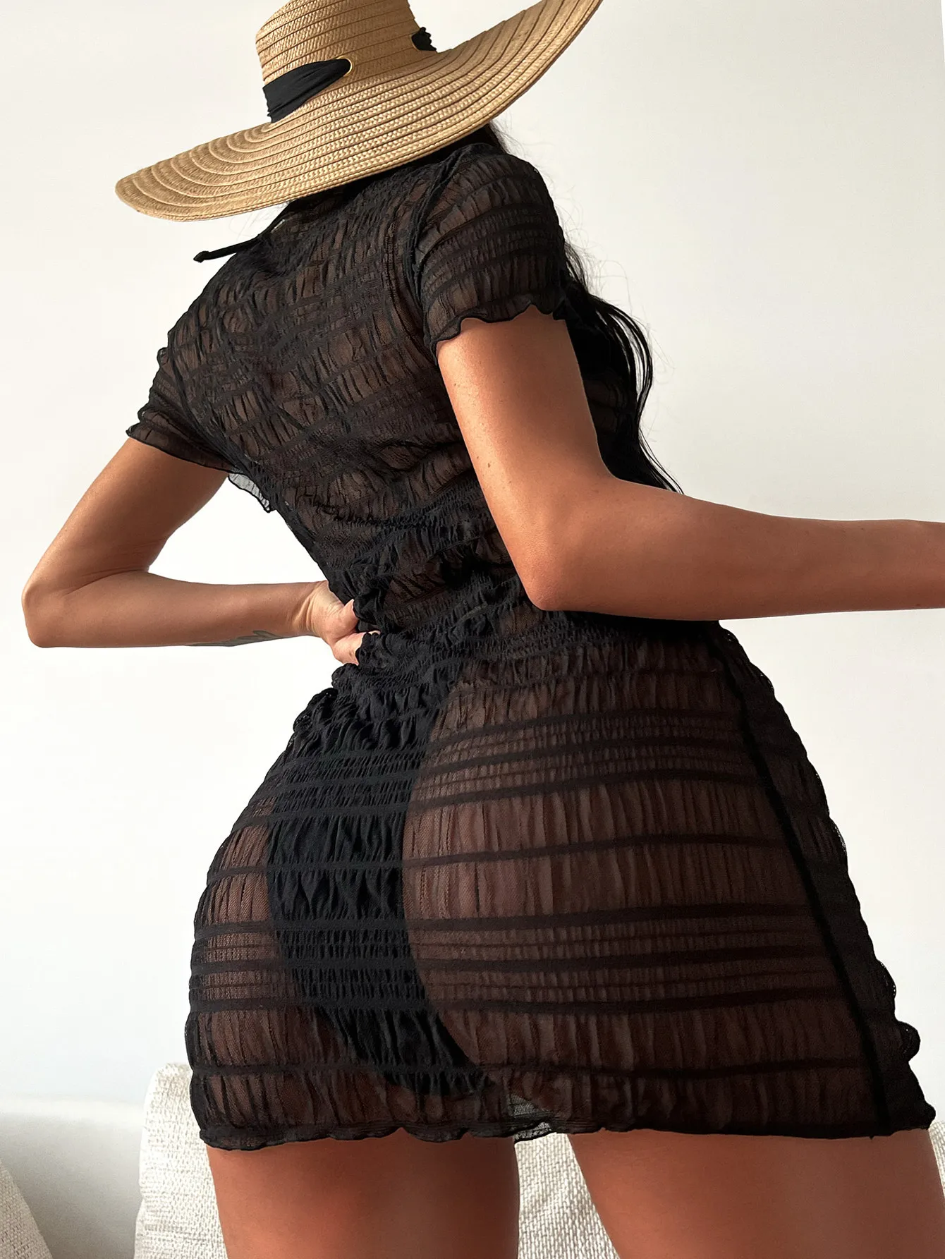 2025 novo sexy 3 peça conjunto de biquíni feminino preto maiô biquinis conjunto maiô perspectiva praia vestido biquíni cobrir