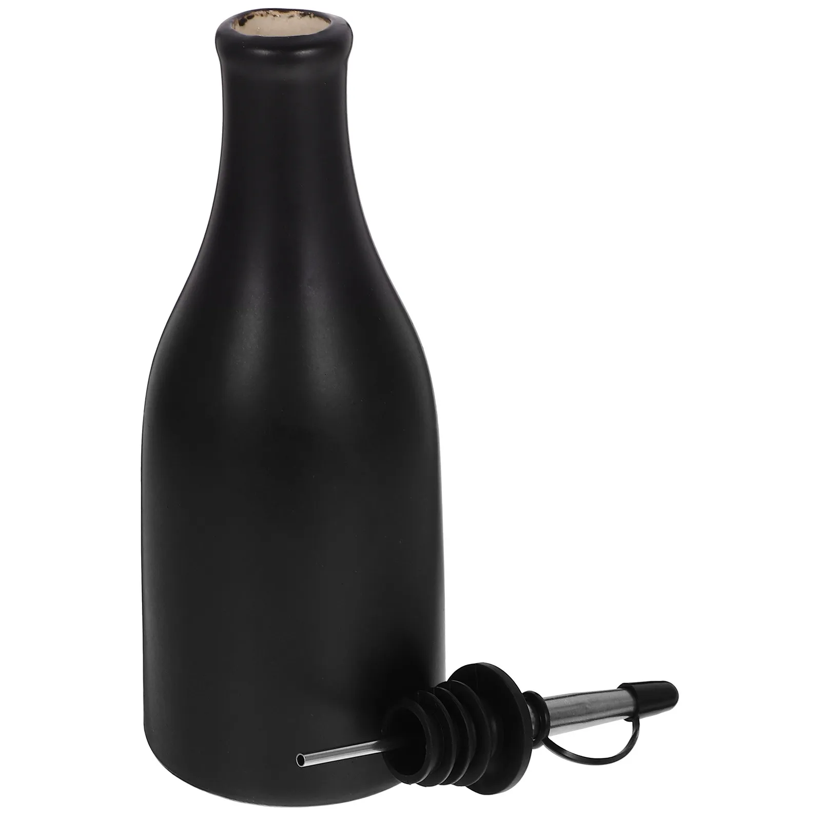 Botella Dispensadora de Aceite y Vinagre de Cerámica y Metal Premium para Uso en la Cocina, para Guardar Aceite de Oliva, Salsa de Soya, Vinagre, Jarabe, Jugo y Leche