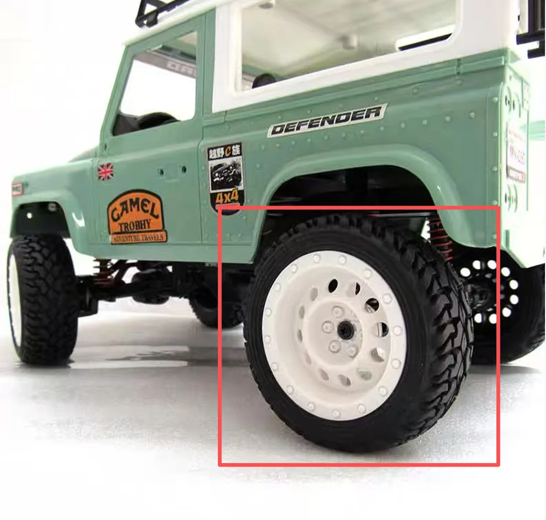 1/16 size block-pattern rubber tire, 75*28mm, hexagonal connection, 12mm, used for RC model rally cars.